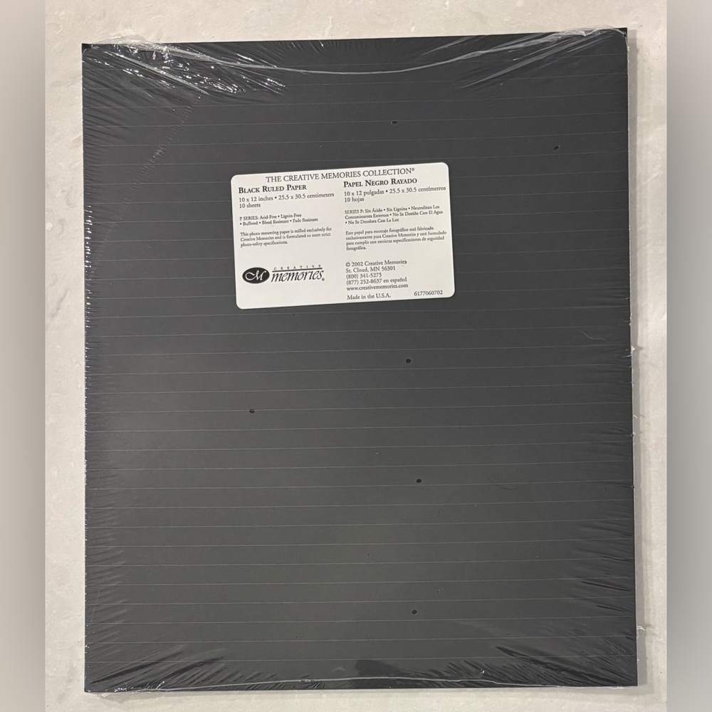 Creative Memories 10X12 Black Ruled Paper